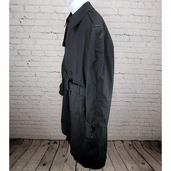 Defense Logistics Agency Garrison All Weather Navy Belted Trench Army Coat 48R - Picture 12 of 13